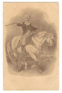 Gen. George Washington on white horse. Undivided back. Embossed