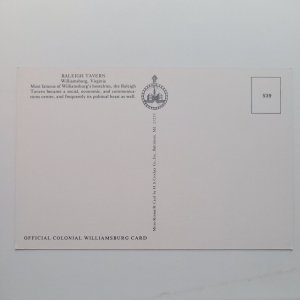 Raleigh Tavern Colonial Exterior Williamsburg VA Postcard