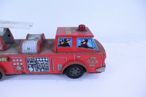 Fire Truck Vintage Metal Selling for Parts or Repair Non Working 13 1/2 Long