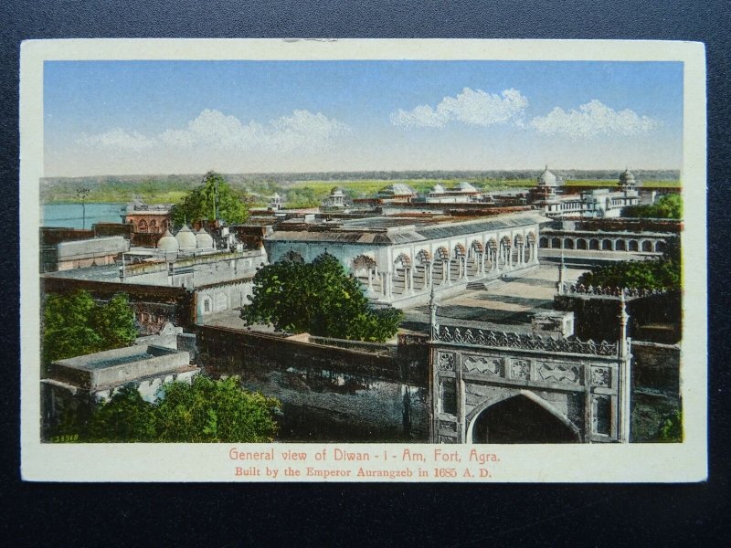 India FORT AGRA General View of Diwan-i-Am - Old Postcard by H.A Mirza & Sons