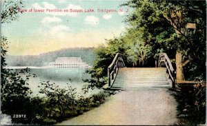Postcard NJ Bridgeton View of Lower Pavilion on Sunset Lake Bridge 1908 F12