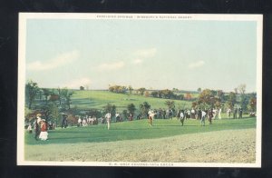 EXCELSIOR SPRINGS MISSOURI GOLF COURSE 14th GREEN GOLFERS VINTAGE POSTCARD