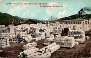 Vermont Rutland Marble Yard Showing Blocks Sawed and Ready For Shipment
