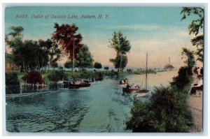 c1910's Outlet Of Owasco Lake Scene Vintage Auburn New York NY Unposted Postcard 