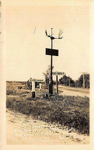 Monson ME Moose Horns Erected in 1817 Real Photo Postcard