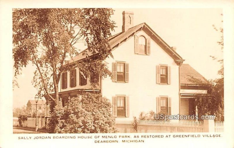 Sally Jordan Boarding House of Menlo Park in Dearborn, Michigan