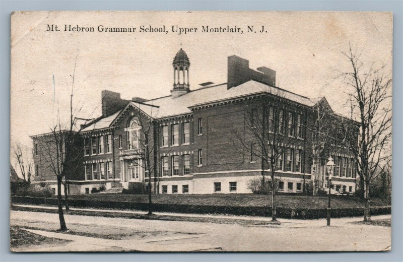 UPPER MONTCLAIR NJ MT.HEBRON GRAMMAR SCHOOL ANTIQUE POSTCARD CORK CANCEL