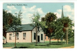 ME - Readfield. Church Street Scene