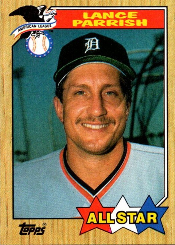 1987 Topps Baseball Card Lance Parish Catcher Detroit Tigers sun0701