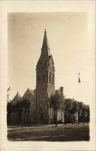 Union City Indiana IN M.E. Church Real Photo Vintage Postcard