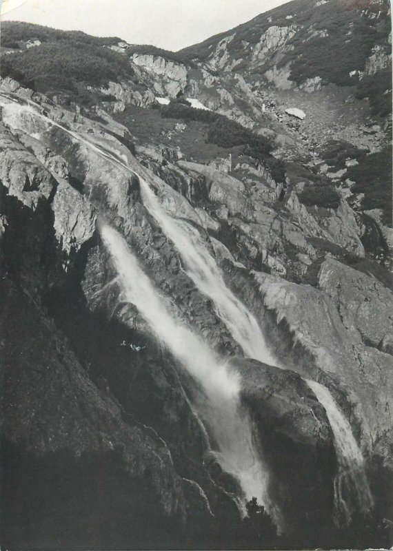 Postcard Poland High Tatras Waterfall Siklawa in the Roztoka Valley