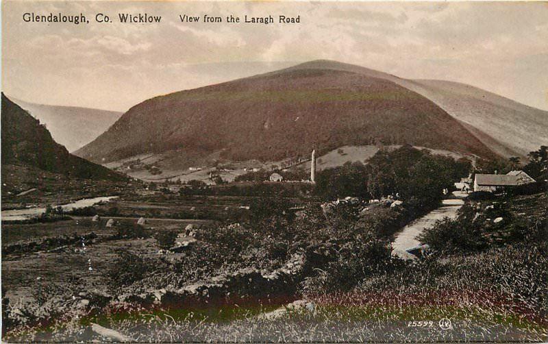 C-1910 GLENDALOUGH CO WICKLOW Laragh Road Ireland Valentine postcard 3503