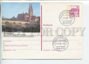 449903 GERMANY 1987 year Regensburg cancellation POSTAL stationery postcard