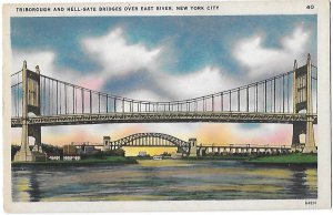 Triborough and Hell-Gate Bridges Over East River. New York New York