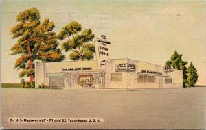 Texarkana The Town House Restaurant Diner 1950s 3c Stamp Vintage Postcard H31