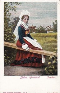 Sweden Skane Herrestad Girl In Traditional Costume
