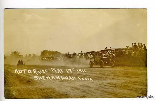 Shenandoah IA Auto Race 1911 RPPC Postcard