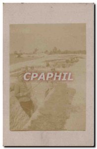 Old Postcard PHOTO CARD Army Soldiers in the trenches