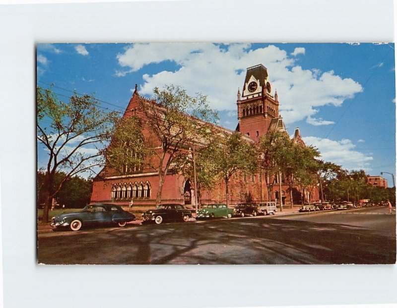 Postcard Memorial Hall, Harvard University, Cambridge, Massachusetts
