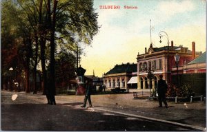 Netherlands Tilburg Station Vintage Postcard B163