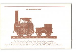 The First Locomotive to Turn a Wheel Vintage Postcard D & H Railroad Train