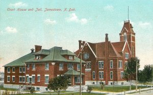 C-1915 North Dakota Jamestown Court House & Jail Postcard 22-11559