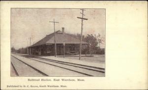 East Wareham Cape Cod MA RR Train Station Depot c1910 Postcard