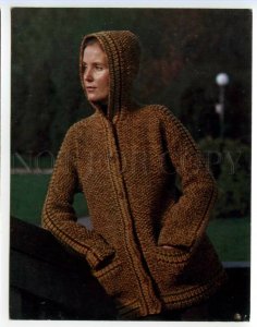 488662 Advertising FASHION 1983 Knitting pattern Jacket w/ hood Girl Poster Old