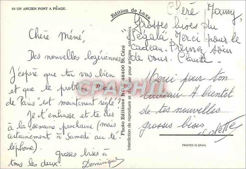 Modern Postcard An old bridge Peage