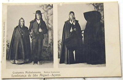 G214   SAN MIGUEL,  AZORES   POSTCARD,  NATIVE COSTUMES