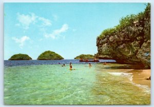 PANGASINAN, Philippines ~ Beach HUNDRED ISLANDS Swimmers 4x6 Postcard