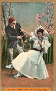 Vintage Postcard 1910s Not Until We're A Little Better Acquainted Lovers Romance