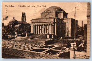 New York City New York Postcard The Library Columbia University Building 1933