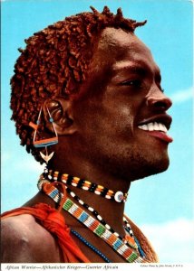 Africa  AFRICAN WARRIOR  Tribesman~Hunter~Fighter   4X6 Continental Postcard