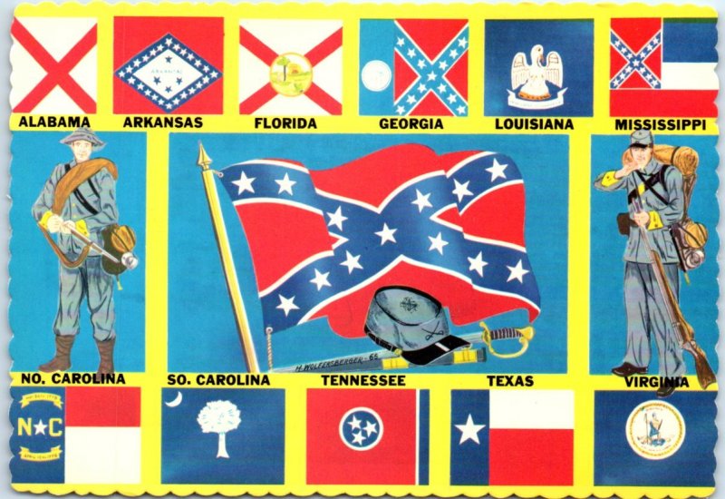 Postcard - Flags of the Confederate States of America