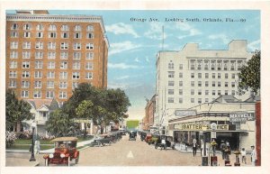 H84/ Orlando Florida Postcard c1915 Orange Ave Gas Station 51