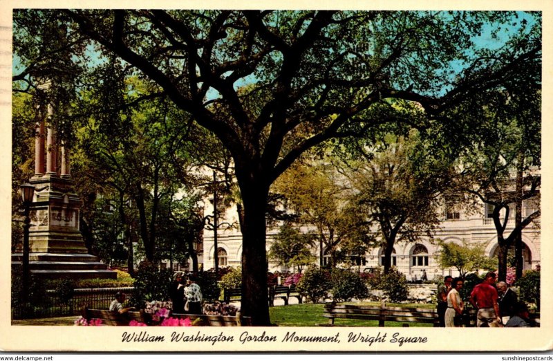 Georgia Savannah Wright Square William Washington Gordon Monument 1964