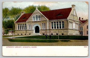 Augusta ME Maine Lithgow Library 1910 Postcard A39