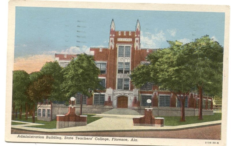 Postcard Administration Bldg State Teachers' College Florence AL
