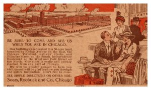 Early SEARS ROEBUCK AND CO. PLANT At Chicago Illinois Vintage Trade Card 