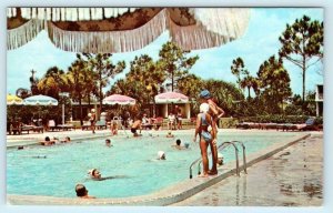 LEHIGH ACRES, Florida FL  Real Estate Development SWIMMING POOL c1950s Postcard