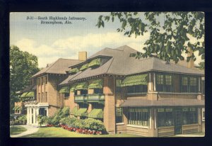 Birmingham, Alabama/AL Postcard, South Highlands Infirmary, 1948!