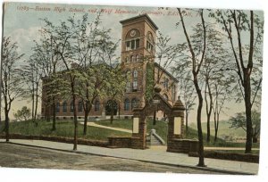 Postcard Easton High School + Wolf Memorial Gateway Easton PA 1908