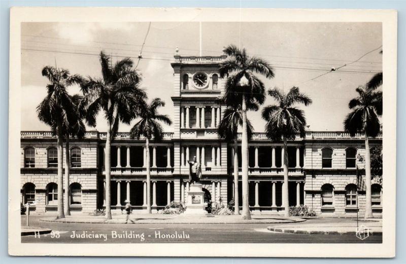 Postcard HI Honolulu Judiciary Building RPPC K H Real Photo M06