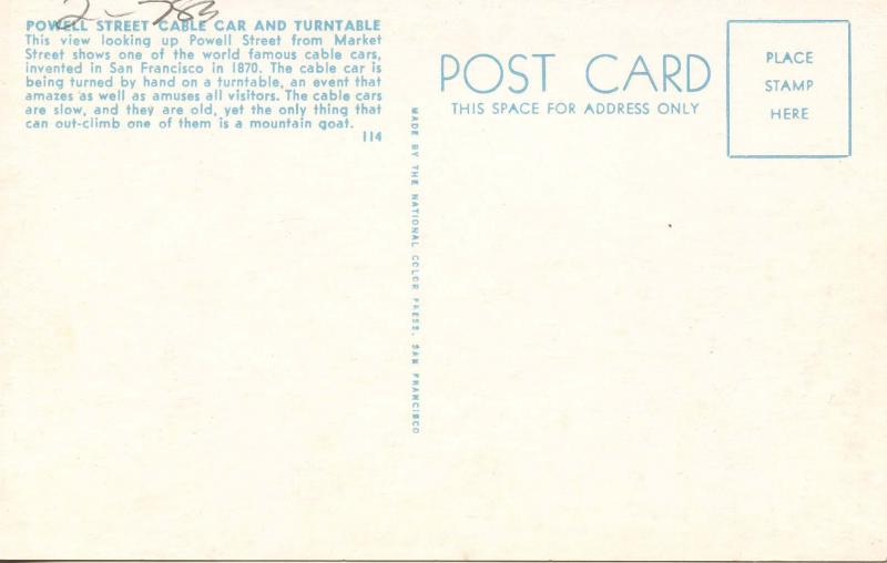 CA - San Francisco. Powell Street Cable Car & Turntable