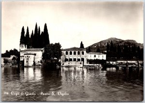 Lago Di Garda Punta S. Vigilio Verona Italy Real Photo RPPC Postcard