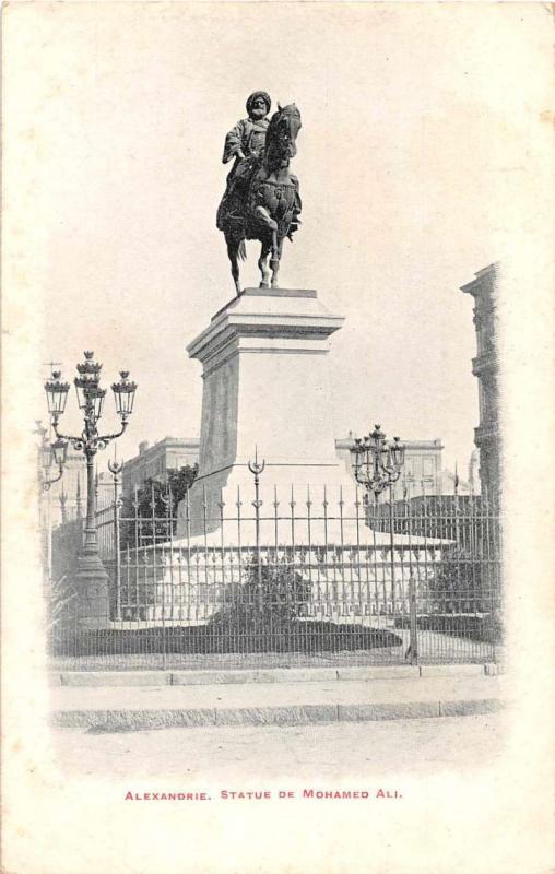 Alexandrie Egypt Statue de Mohamed Ali Antique Postcard J50272