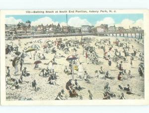 Unused W-Border BEACH AT SOUTH END PAVILION Asbury Park New Jersey NJ d7369@