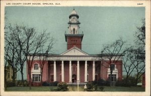 Opelika Alabama AL Lee County Court House Vintage Postcard