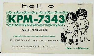 QSL Mansfield Oh KPM-7343 CB Radio Ray & Helen Miller A Difference Postcard I19